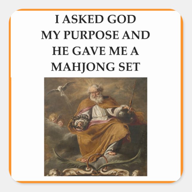 MAHJONG FYRKANTIGT KLISTERMÄRKE (Framsida)