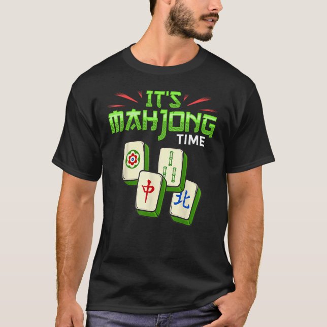 Mahjong Game Mah Jongg Online Player Tile T Shirt (Framsida)
