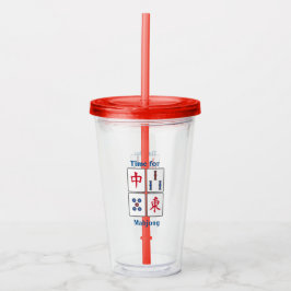 Mahjong Game Tiles Design Acrylic Tumbler Take Away Mugg