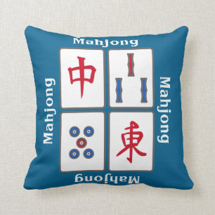 Mahjong Game Tiles Design Dekorativ kudde