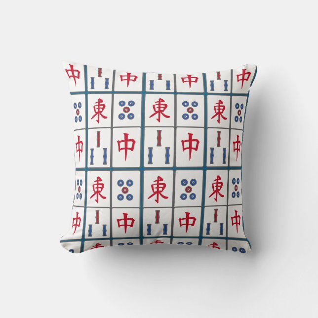 Mahjong Game Tiles Design Kudde (Framsida)