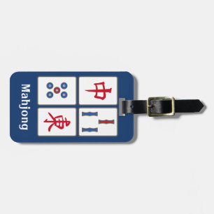 Mahjong Game Tiles Design Luggage Tag Bagagebricka