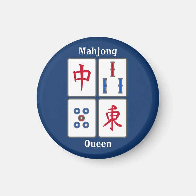 Mahjong Game Tiles Design Magnet (Framsidan)