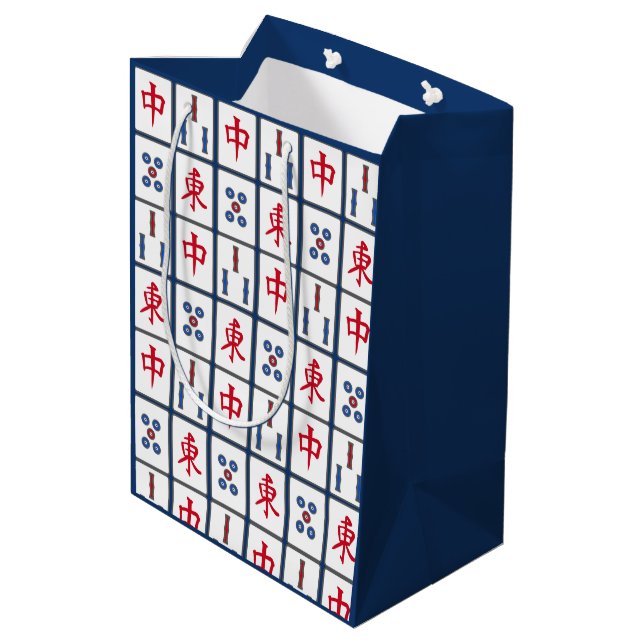 Mahjong Game Tiles Design Medium Gift Bag (Baksidan Vinklad)