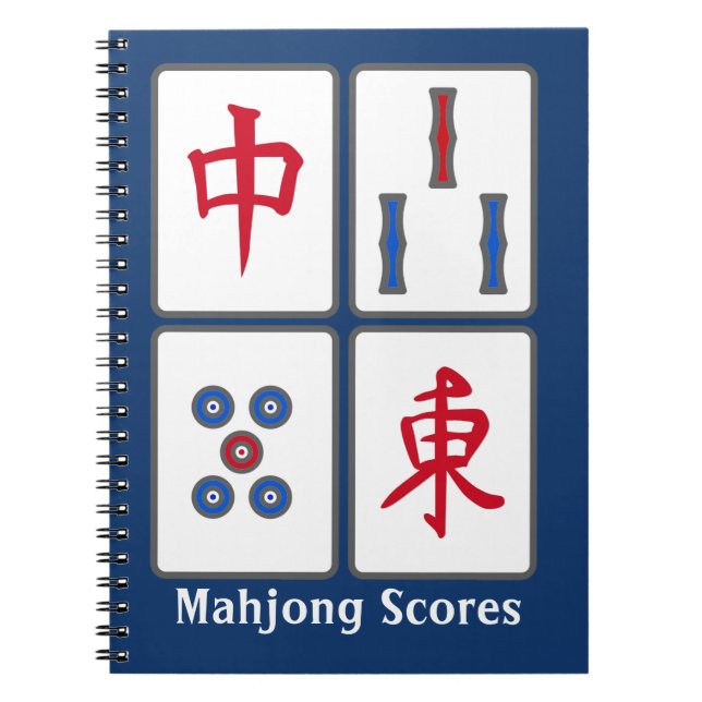 Mahjong Game Tiles Design Notebook Anteckningsbok (Framsidan)