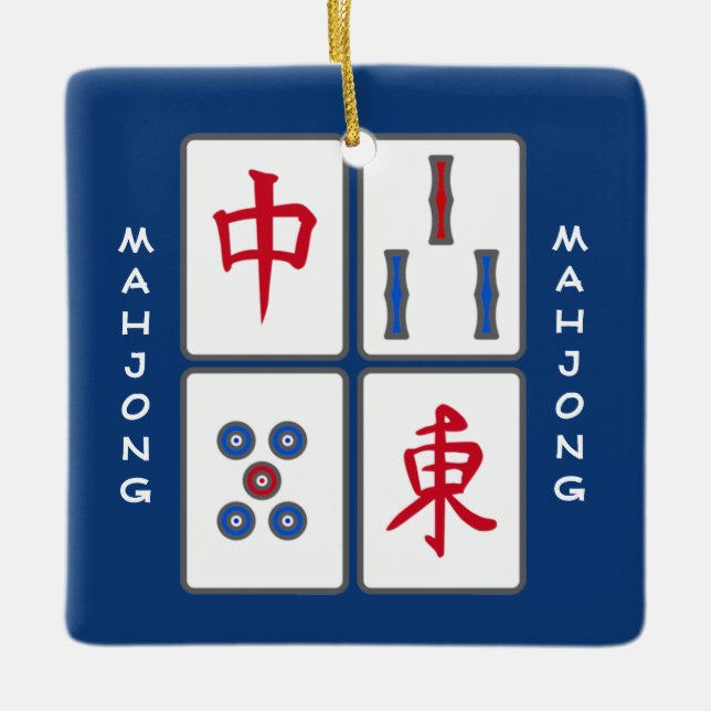Mahjong Game Tiles Design Ornament (Framsida)