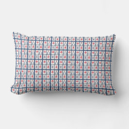 Mahjong Game Tiles Mönster Design Lumbar Pillow Lumbarkudde