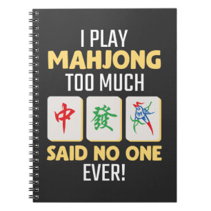 Mahjong Gamer Board Game China Japan Mah Jong Anteckningsbok