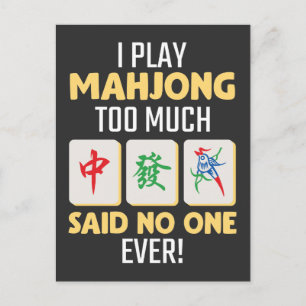 Mahjong Gamer Board Game China Japan Mah Jong Vykort