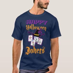 Mahjong Happy halloween Jokers Tile Game Baseball T Shirt