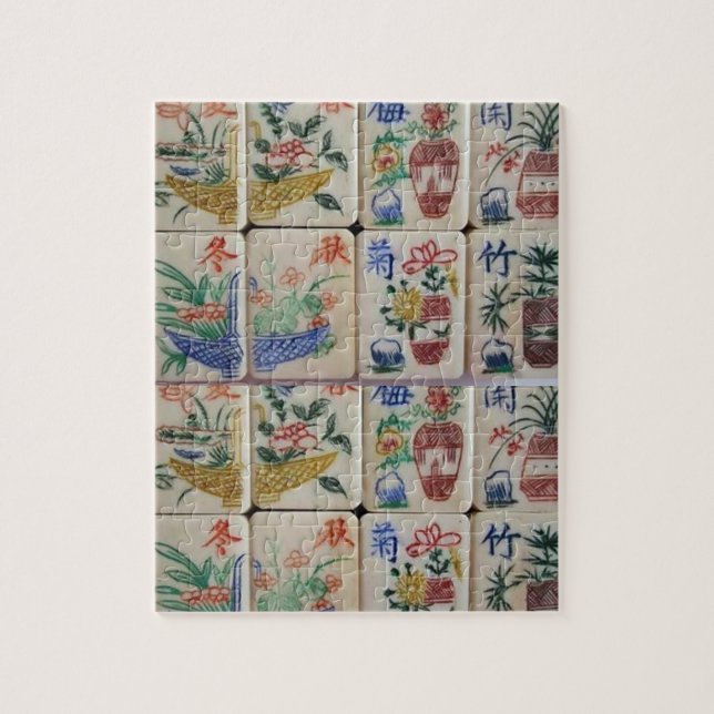 Mahjong Jigszle Puzzle Pussel (Vertikal)