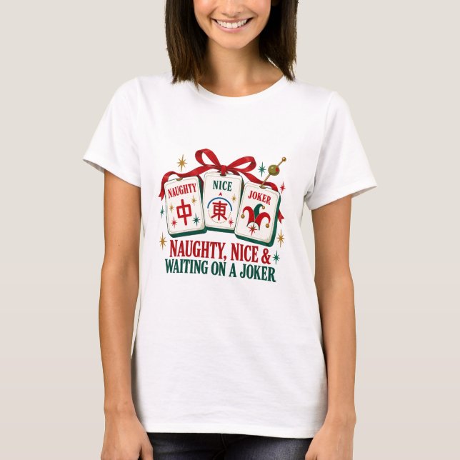 Mahjong Joker Tröja Naughty Nice Jul Tee (Framsida)