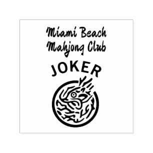 Mahjong Jokertegelspel #1 med din text Självfärgande Stämpel