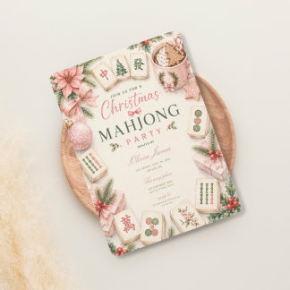 Mahjong julcocktailfest inbjudningar
