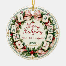 Mahjong julgransprydnad present