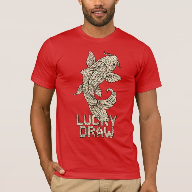 Mahjong Koi Fisk Tröja Lucky Draw Brick Tee (Framsida)