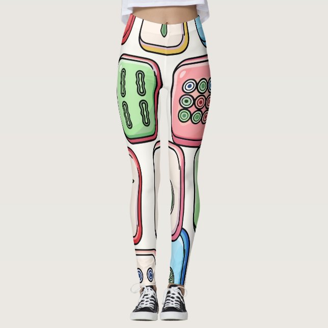 Mahjong-läggningsoveraller Leggings (Framsida)