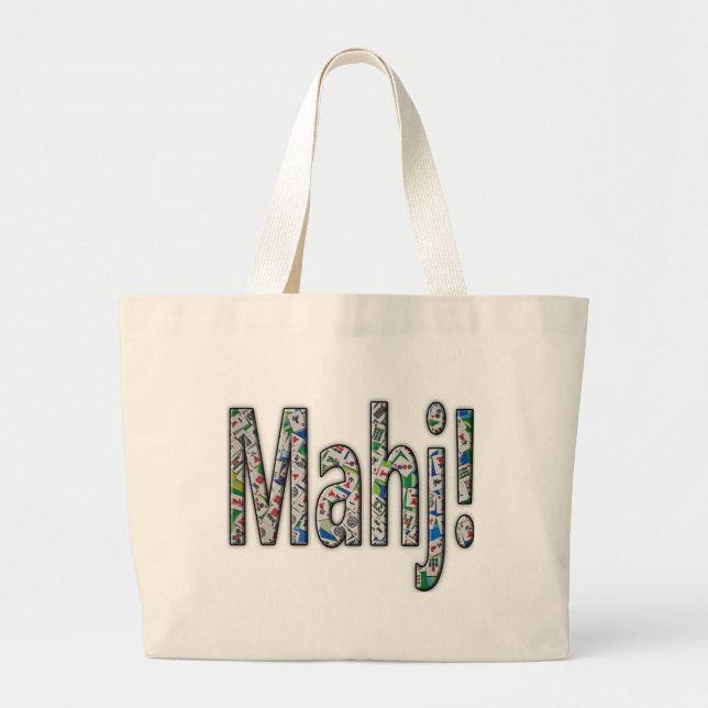 Mahjong Large Tote Bag - Mahj! Jumbo Tygkasse (Framsidan)