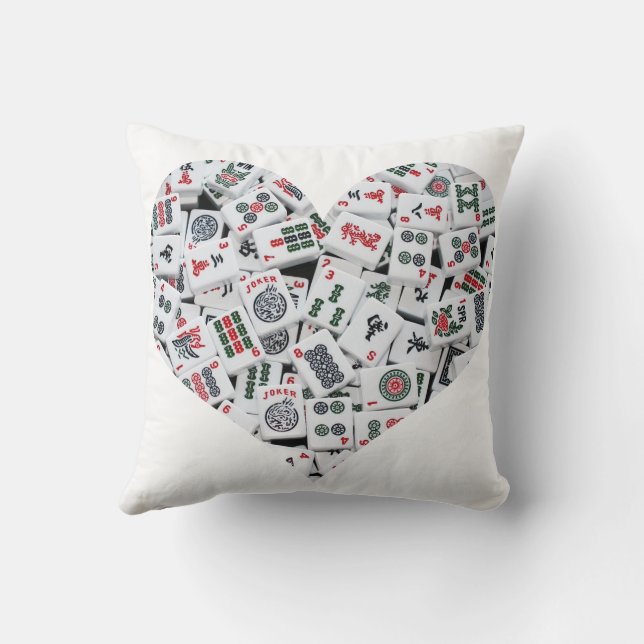 Mahjong Love Throw Pillow - Two Sided Kudde (Baksida)