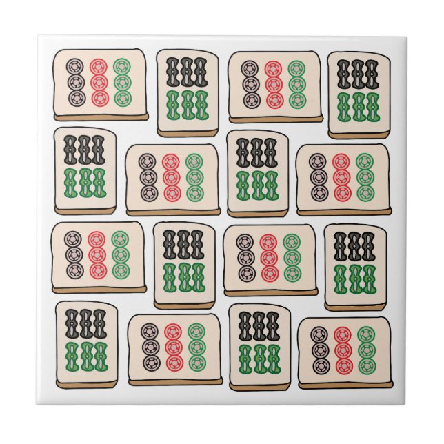 Mahjong Lycka Strategi Spelare Fans Kakelplatta (Framsidan)