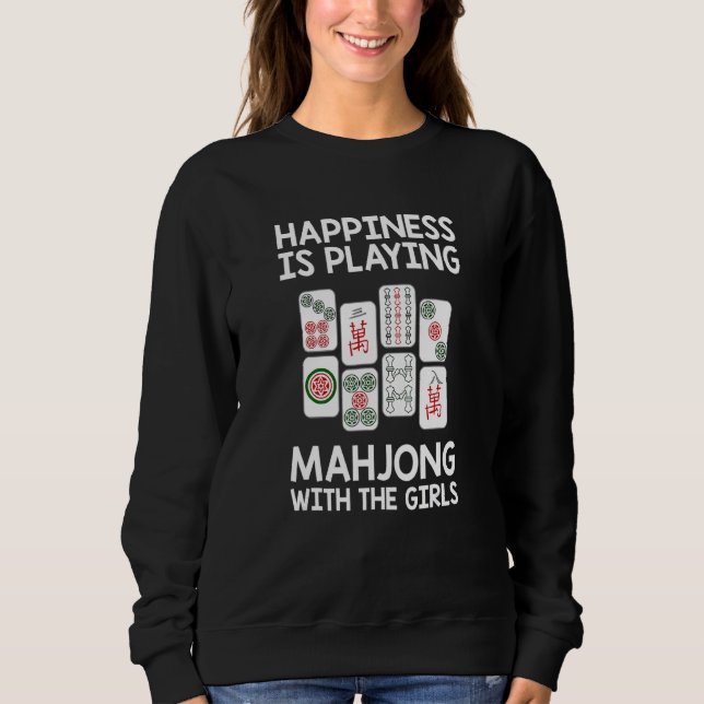 Mahjong-lyckan spelar Mahjong med flickan T Shirt (Framsida)