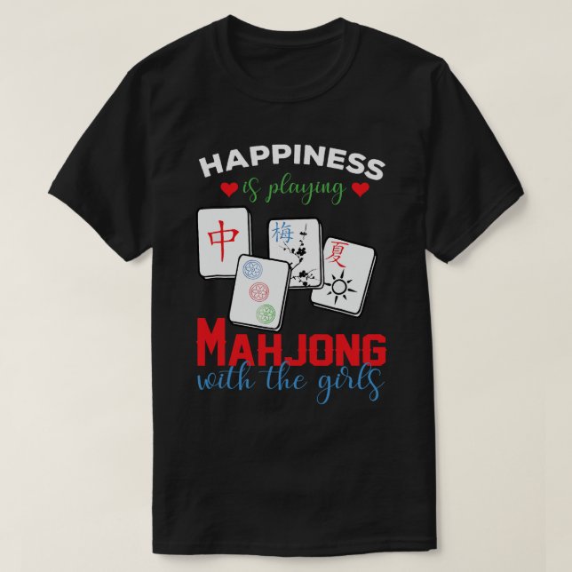 Mahjong, lyckan spelar Mahjong med T Shirt (Design framsida)