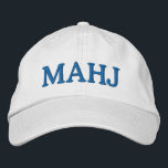 Mahjong Mahj Lover Bold Typography Simple Blue Broderad Keps<br><div class="desc">Fun and simple hat typography design for anyone who loves to play mahjong.</div>