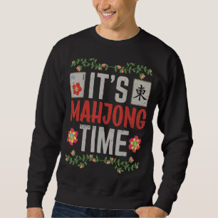 Mahjong Mahjong Players Det är Mahjong Time Lång Ärmad Tröja