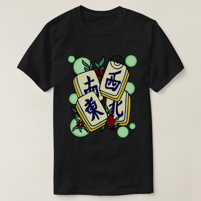 mahjong mahjongg mahjong tiles 4 vind t shirt (Design framsida)