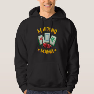 Mahjong Mamma Mah Jonng Brickor och Tärning Kvinno Hoodie