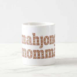Mahjong Mamma Retro Varsity Mönster Present Kaffemugg