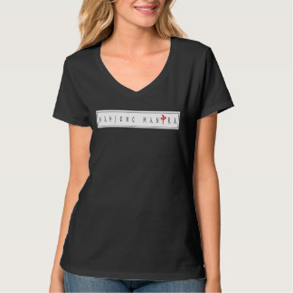 Mahjong Mantra Women's Black V-Nacke Cotton T-Shir T Shirt