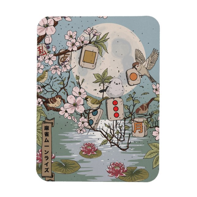 Mahjong Månuppgång Magnet (Vertikal)