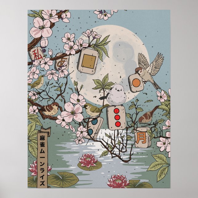 Mahjong Månuppgång Poster (Framsidan)