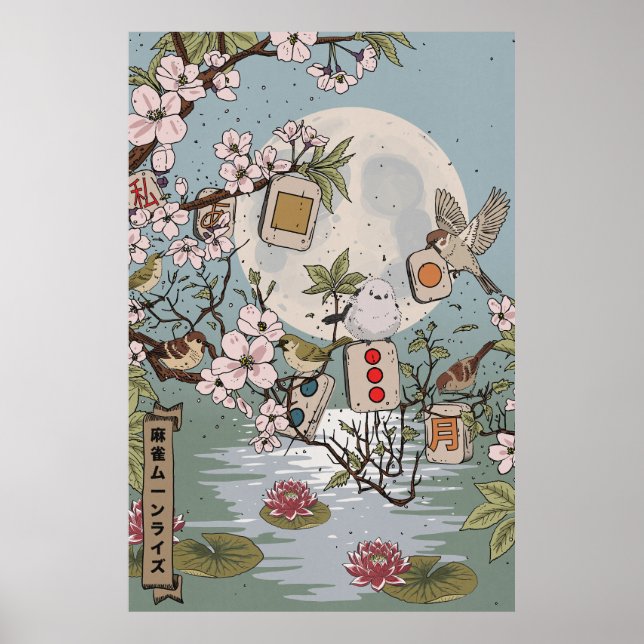 Mahjong Månuppgång Poster (Framsidan)
