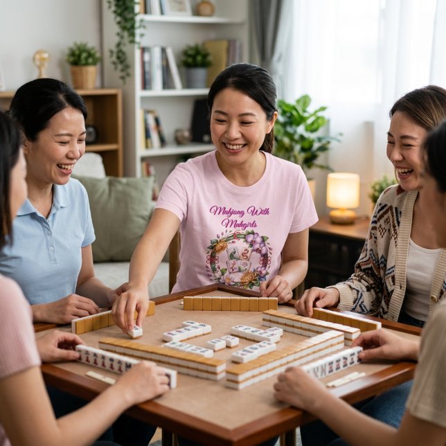 Mahjong med tjejerna t shirt (Skapare uppladdad)