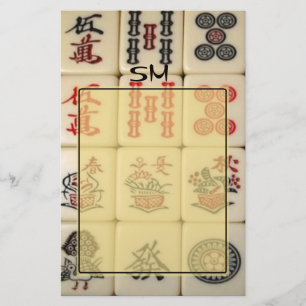 Mahjong monogram brevpapper