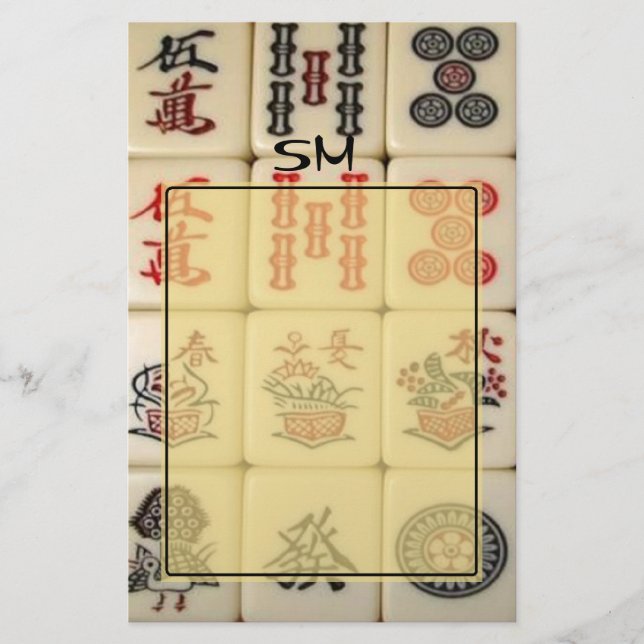 Mahjong monogram brevpapper (Framsida)