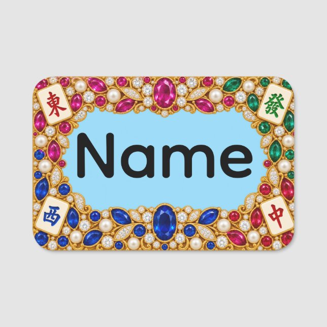 Mahjong Namn Märke Namnbricka (Framsida)