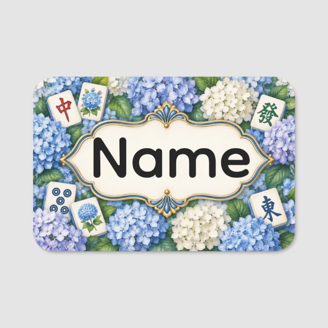 Mahjong Namn Märke Namnbricka (Framsida)