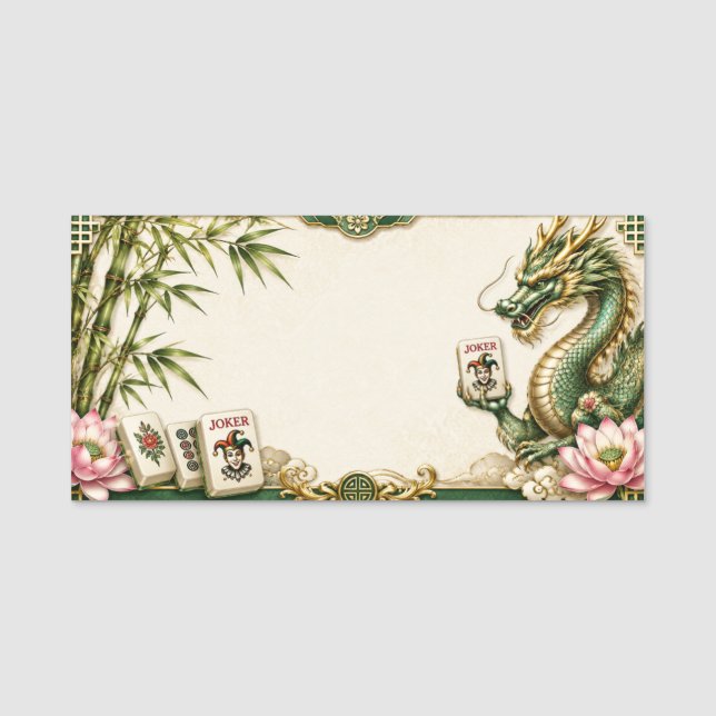 Mahjong Namn Märken Namnbricka (Framsida)