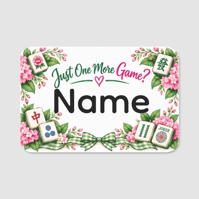 Mahjong Namnskylt Namnbricka (Framsida)