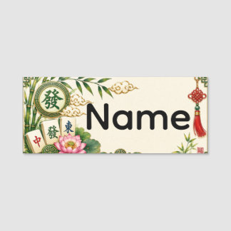 Mahjong Namnskylt Namnbricka