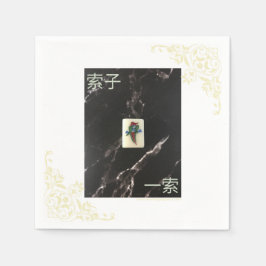 Mahjong Napkin med Kantonese 1 av Bamboo Pappersservett