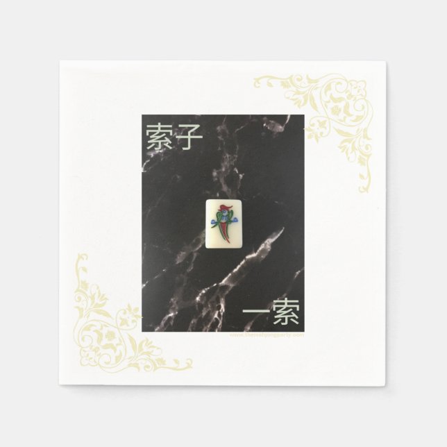 Mahjong Napkin med Kantonese 1 av Bamboo Pappersservett (Framsidan)