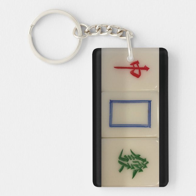 Mahjong-nyckelkedja med dragsymboler (Framsidan)