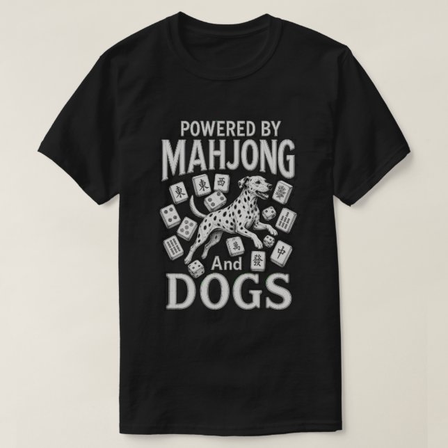 Mahjong och dalmatiner älskarpresent t shirt (Design framsida)