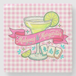 Mahjong och Margaritas Game Night Cocktail Stenunderlägg