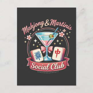 Mahjong och Martinis Socialklubb Inbjudan Vykort