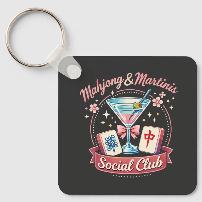 Mahjong och Martinis Socialklubb Nyckelring (Framsida)